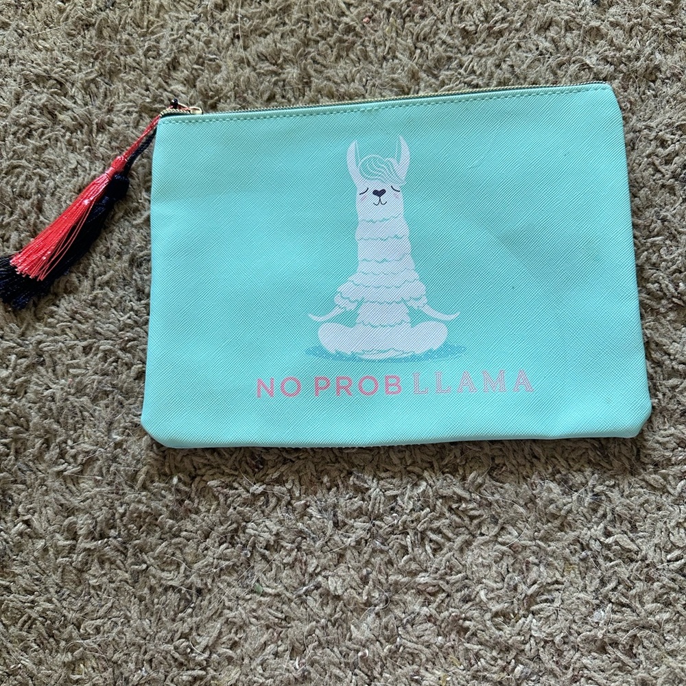 Ruby Cash Make-Up Bag No ProbLLama 9x7- Cute Yoga Llama